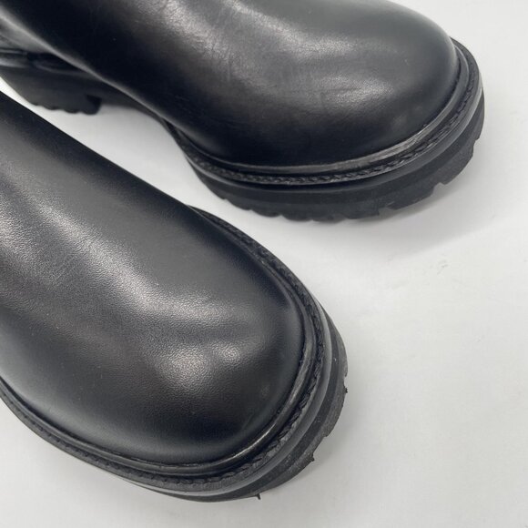 NEW Everlane Boots Womens Size 8 Black Leather Chelsea Lug Sole Ankle Pull On - Picture 5 of 14